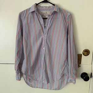 Frank & Eileen Long Sleeve Button up in Blue/pink in Size S